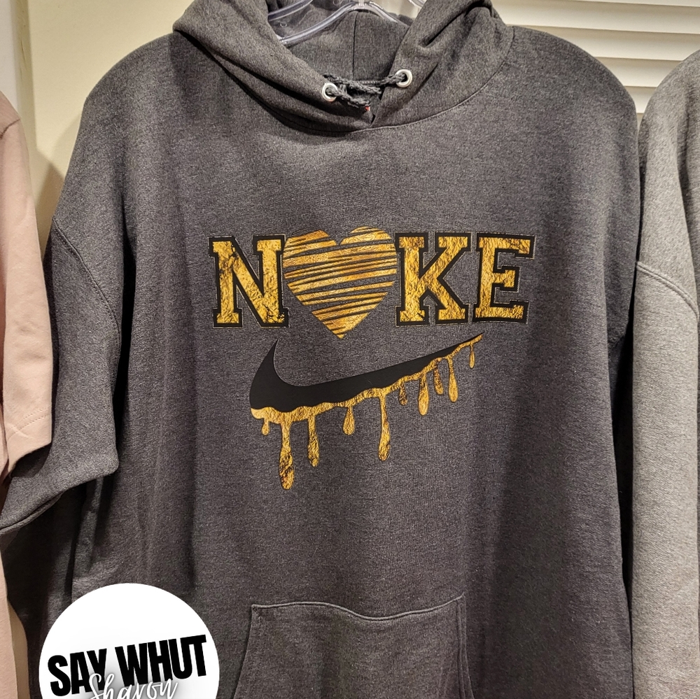 Swoosh Hoodie Gold and Black